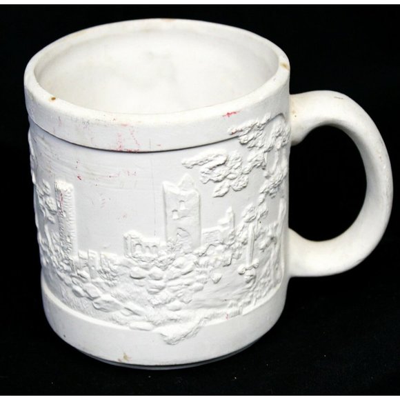 VTG Merlin Wizard Castle Mug Unglazed Pottery Ready to Pain Ceramic Art Craft - Picture 1 of 6
